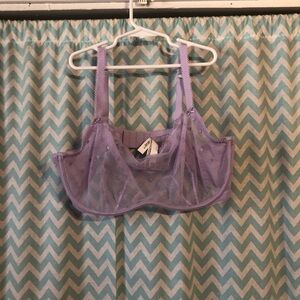 Victoria’s Secret PINK Wink unlined scoop monowire sheer purple bra